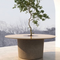 Table Basse de Luxe avec Jardinière Intégrée et Prise de Charge, Table Décorative pour Plantes Vertes pour Villa, Intérieur Haut de Gamme