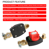 Interrupteur de déconnexion de batterie en laiton haute intensité 12-48V 275A, interrupteur d'arrêt de batterie négatif marche/arrêt pour voiture, bateau, camping-car