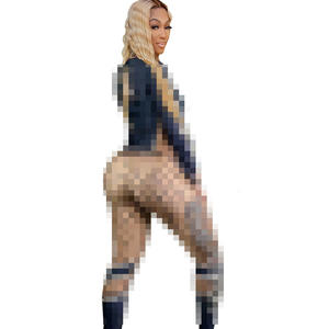 Avrupa amerikan kadın zarif katı nefes sonbahar uzun kollu fermuar iki parçalı rahat yönlü takım elbise eşofman - Product Image 4