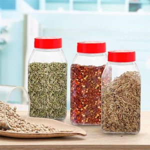 16oz PET Square <b>Spice</b> <b>Jars</b> with Cap and Screen Printed Shaker Lids for Powder Storage and Salt Seasoning - Product Image 4