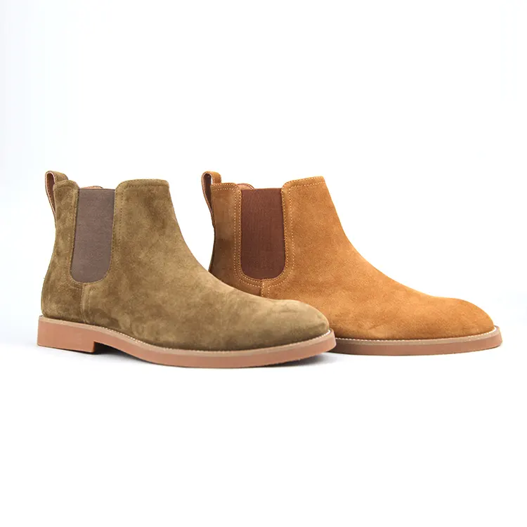Mens Leather Chelsea Boots & Chukka Boots Waterproof Suede Leather Ankle Slip On Shoes