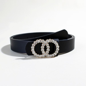 Yonger usine nouvelle <span class=keywords><strong>ceinture</strong></span> en cuir blanc strass <span class=keywords><strong>deux</strong></span> <span class=keywords><strong>anneaux</strong></span> boucle taille <span class=keywords><strong>ceinture</strong></span> pour femmes pantalons pantalons jupes - Product Image 5