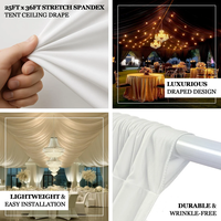 Rideaux extensibles en spandex anti-plis pour toile de fond de mariage OEM, pour décoration d'événements et de fêtes, blanc