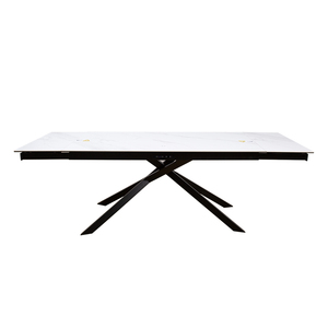 2024 Modern Smart Furniture Restaurant Tables Snow Mountain Slabs <b>Top</b> Wireless Extendable Dining Set New Product Metal DT001 Sma - Product Image 4