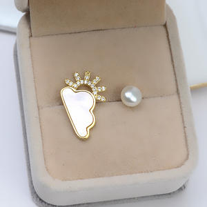 Ensemble de pendentifs et de boucles d'oreilles en argent S925, tendance pour femmes, perles de cheveux creuses semi-finies 7-9, composants de bijoux 2715 - Product Image 3