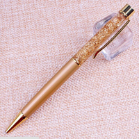 Stylos à bille à paillettes dorées à prix d'usine bon marché, stylo flottant créatif, stylo à bille liquide à feuille d'or pour cadeaux promotionnels