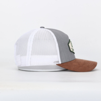 Topi Snapback 5 Panel Klasik Berbahan Katun dengan Jaring di Belakang, Bordir Logo Custom Berkualitas Tinggi untuk Olahraga Luar Ruangan, Topi Trucker dengan Logo Custom