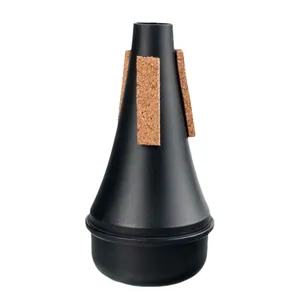 Silenciador de <span class=keywords><strong>trompeta</strong></span> recto, ligero, de plástico negro para principiantes, para uso de músicos de instrumentos de viento madera - Product Image 1
