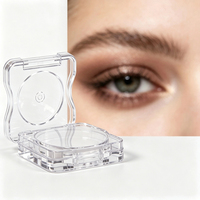 Palette de fards à paupières sans BPA, boîte plate carrée transparente pour maquillage, étui vide pour poudre de blush TH391