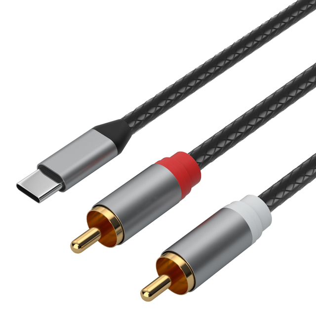 Wholesale USB Type C 2RCA Audio Cable HiFi Sound Universal Compatible iPhone 16 15 Pixel Amplifier Combination Microphone