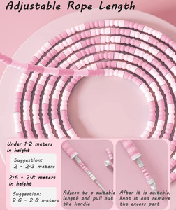 Colorido 2,8 M <span class=keywords><strong>Cuerda</strong></span> de PVC <span class=keywords><strong>Cuerda</strong></span> de <span class=keywords><strong>saltar</strong></span> Mango de goma Sin enredos Antideslizante Ajustable Segmentado <span class=keywords><strong>Cuerda</strong></span> de <span class=keywords><strong>saltar</strong></span> con cuentas - Product Image 3