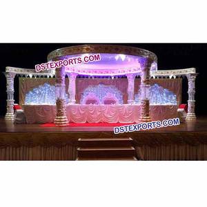 Alshwarya-Mandap de seis pilares para boda, decoración de cristal de fibra, nuevo estilo - Product Image 1