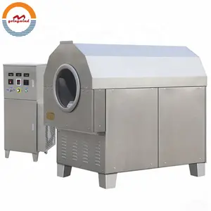 Automatic multifunctional electromagnetic heated roasting machine auto nut seed bean induction drum roaster cheap price for sale