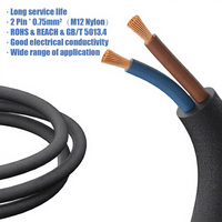 Sertifikasi AH Kabel Listrik Tahan Air Selubung PVC Hitam 2 3 4PIN Inti Kawat Tembaga Berlapis Timah 24AWG 22AWG 20AWG 18AWG 16AWG