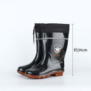Botas de Lluvia Negras con Suela de Cuero Vacuno, Resistentes a Productos Químicos, Aceite y Deslizamientos, de Tacón Bajo, Color Sólido, Protección para los Pies - Product Image 3