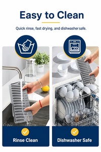 Tapis de séchage et de rangement en silicone de qualité alimentaire pour évier de cuisine, anti-éclaboussures, pour comptoir - Product Image 6
