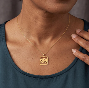 Collar con Máscara de Comedia <span class=keywords><strong>y</strong></span> Tragedia, Regalo para Amantes del Teatro, Chapado en Oro de 18K, Colgante con Símbolo Dramático, Joyería Fina, Regalo para Actor - Product Image 3