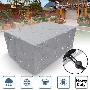 Furniture Dust Cover <b>Silver</b> Polyester Outdoor Waterproof Sun Protection Patio Table <b>Chair</b> Cover Minimalist Style - Product Image 4