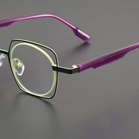 Lunettes de vue faites à la main de haute qualité à double monture, cerclées, avec diamants colorés irréguliers, légères, originales, à la mode, amusantes, pour adultes, imprimées
