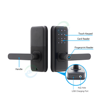 Serrure de porte intelligente TTLock, lecteur d'empreintes digitales biométriques, lecteur de cartes RFID, déverrouillage à distance sans clé, électrique, WiFi, via l'application Tuya, poignée intelligente