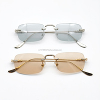 Lunettes optiques sans monture carrées en métal cuivre Taizhou RD-OS02, lunettes correctrices unisexes, lunettes de lecture flexibles, vente en gros