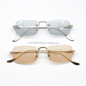 Lunettes optiques sans monture carrées en métal cuivre Taizhou RD-OS02, lunettes correctrices unisexes, lunettes de lecture flexibles, vente en gros - Product Image 3