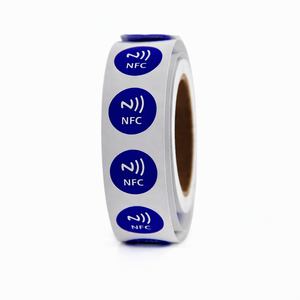 Autocollant NFC personnalisé en rouleau, rond de 25 mm, étiquette NFC Ntag213, autocollant RFID PET, puce 13,56 MHz, étiquette NFC - Product Image 1