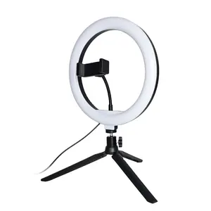 10 Inch Led Ring Light W/ Tripod And Live Stream Live-boardcasting Cell Phone Holder Selfie With Led Light