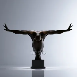 Estátua nude de jardim, figura de homem nude tamanho da vida de bronze fundido para casa - Product Image 1