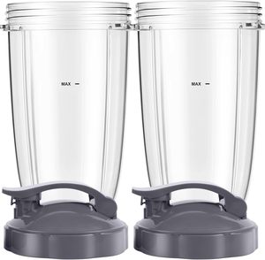 Gobelets et couvercles de rechange pour mixeur Nutri-Bullet, gobelets de 24 oz avec couvercles rabattables, compatibles avec les mixeurs 600W Pro 900W - Product Image 1