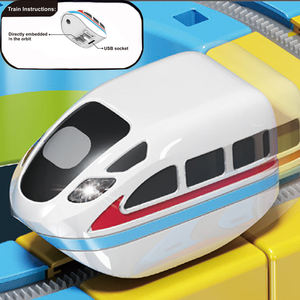 BS 2025 nuovo giocattolo educativo 99 pz Set di binari magici assemblati con auto elettrica - Product Image 4