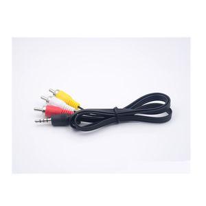 Câble <span class=keywords><strong>audio</strong></span>-vidéo AV 1m 3.5mm avec adaptateur RCA prise mâle veste en PVC pour TV jeu ordinateur caméra lecteur DVD dans le divertissement à domicile - Product Image 2