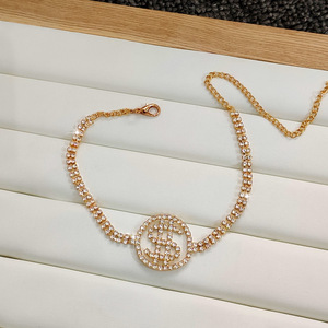 Bracelet de cheville hip Hop plaqué or 18k, chaîne de jambe, strass scintillant, signe Dollar, diamant - Product Image 4