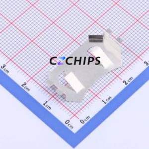 MY-2450-03 Button & Strip Battery Connector SMD Connector Battery Clip <b>CR2450</b> Phosphor Bronze Nickel - Product Image 2