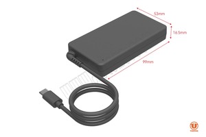 เครื่องชาร์จ PD USB-C แบบบางเฉียบ65วัตต์อะแดปเตอร์แปลงไฟแบบ Gan-Solution สำหรับ lenove/hp/as/acer/dell ฯลฯ - Product Image 3