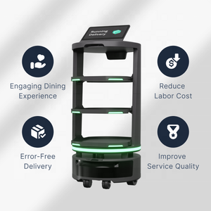 <span class=keywords><strong>Robot</strong></span> de <span class=keywords><strong>service</strong></span> commercial Temi GO AI pour restaurants, écran tactile 13,3 pouces, recharge automatique, personnalisable pour la livraison dans les restaurants/hôtels/centres commerciaux - Product Image 4