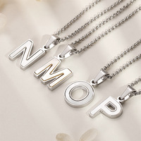 Collier en acier titane pour femme, style coréen simple et élégant, avec pendentif lettre anglaise en forme de coquille, chaîne de clavicule, bijoux de mode européenne