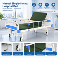 Tableau de lit médical à manivelle unique en PP avec panneaux de tête et de pieds en ABS pour unité de dialyse, vente en gros, commande directe usine