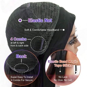 Parrucche con Fascia in <span class=keywords><strong>Capelli</strong></span> Umani Lisci, Realizzate a Macchina, per Donne, Densità 180%, Senza Frontale in Pizzo, <span class=keywords><strong>Capelli</strong></span> Vergini Vietnamiti - Product Image 3