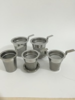 Vente en gros, ensemble infuseur à base de plantes en acier inoxydable à motif de feuilles de luxe, poignée de filtre à thé personnalisée pour café, thé, passoire à boisson