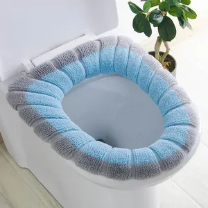 Housse de siège de toilette tricotée bicolore en forme de O pour garder au chaud, accessoires de salle de bain, décoration intérieure - Product Image 3
