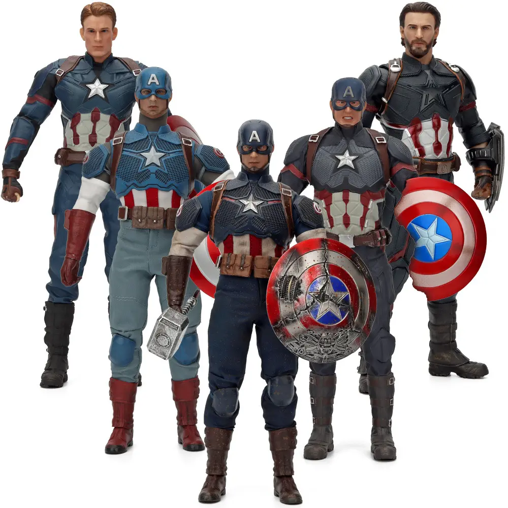 Capitões América articulações brinquedos móveis em PVC figuras de filmes modelo atacado Marvels figura de ação