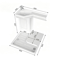 Base de douche compacte universelle pour camping-car, unité de salle de bain pour camping-car Maxus et Iveco