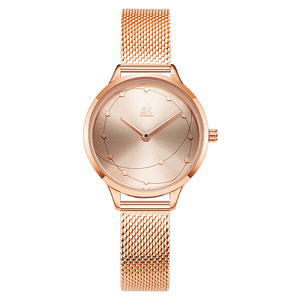 Reloj de pulsera de cuarzo ligero de lujo para mujer, banda milanesa de oro rosa, resistente al agua, equipado con movimiento japonés - Product Image 1