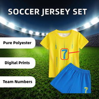 Conjuntos de Camisetas de Fútbol Unisex, Camisetas de Fútbol de Manga Corta, Transpirables, Tallas Grandes, Estampadas, Uniformes de Equipo Personalizados, 100% Poliéster de Secado Rápido