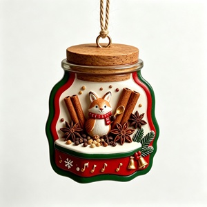 Adorno Colgante de Resina con Forma de Conejito de Pastel de Fresa y Árbol de Navidad, con Vela y Crema de Bayas, Decoración Vintage para Fiestas y el Hogar - Product Image 3