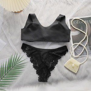 Soutien-gorge à boucle frontale avec bonnets fixes, liftant et offrant un excellent maintien, style gilet en dentelle pour femme - Product Image 2