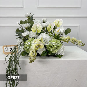 DKB Artificial <b>Silk</b> Aisle Flower Runner for Wedding Graduation Halloween-Eco-Friendly White and <b>Green</b> Colors - Product Image 3