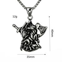 Pendentif hache et épée viking nordique en acier inoxydable, pendentif cheval, bijoux scandinaves