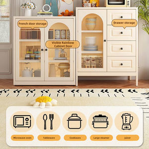 Buffet blanc élégant avec grande capacité pour salle à manger, cuisine et salon, armoire en acier de grande capacité, durable - Product Image 2